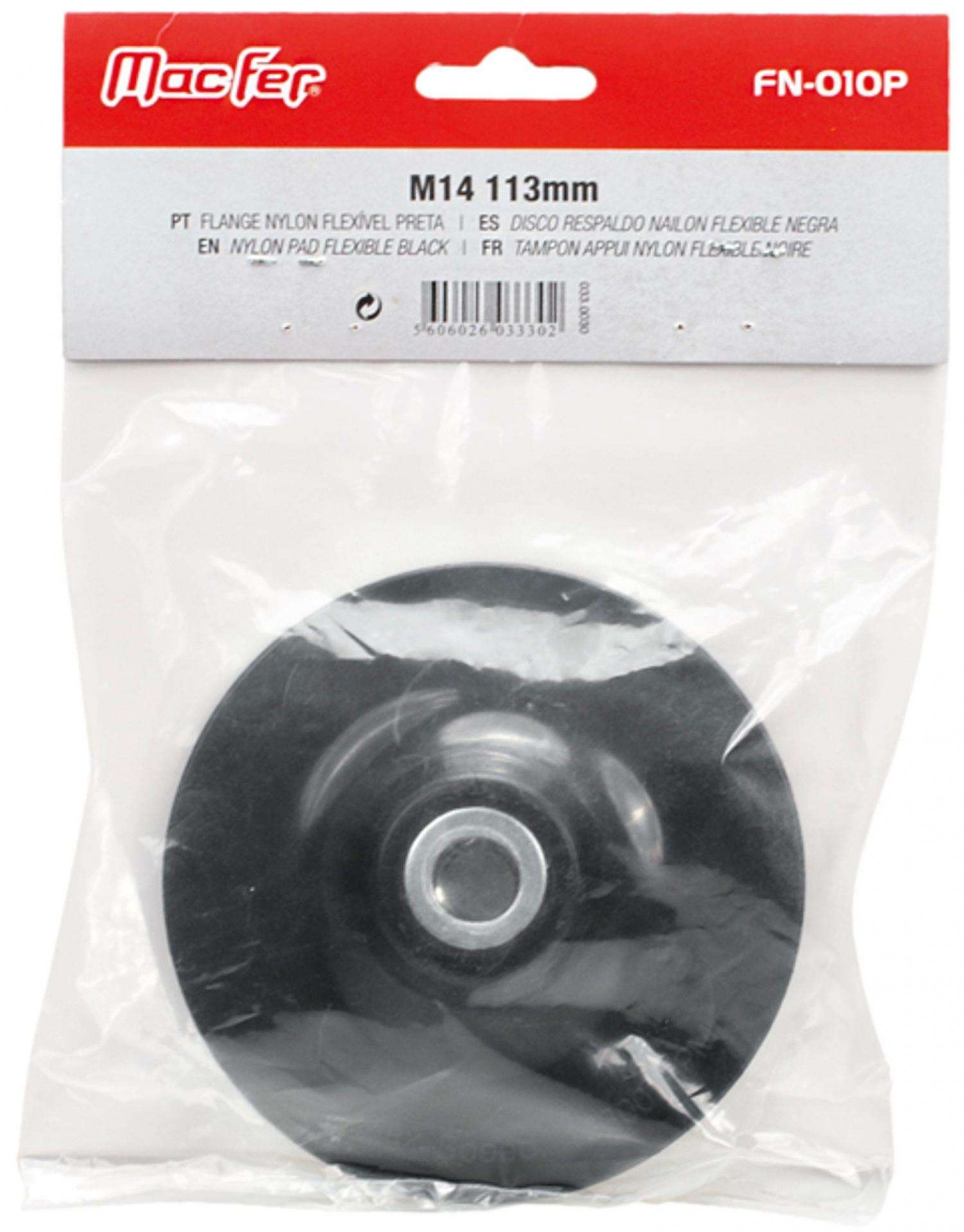 Flange nylon flexível MacFer FN-010P M14 124mm preta refª 033.0031 MACFER