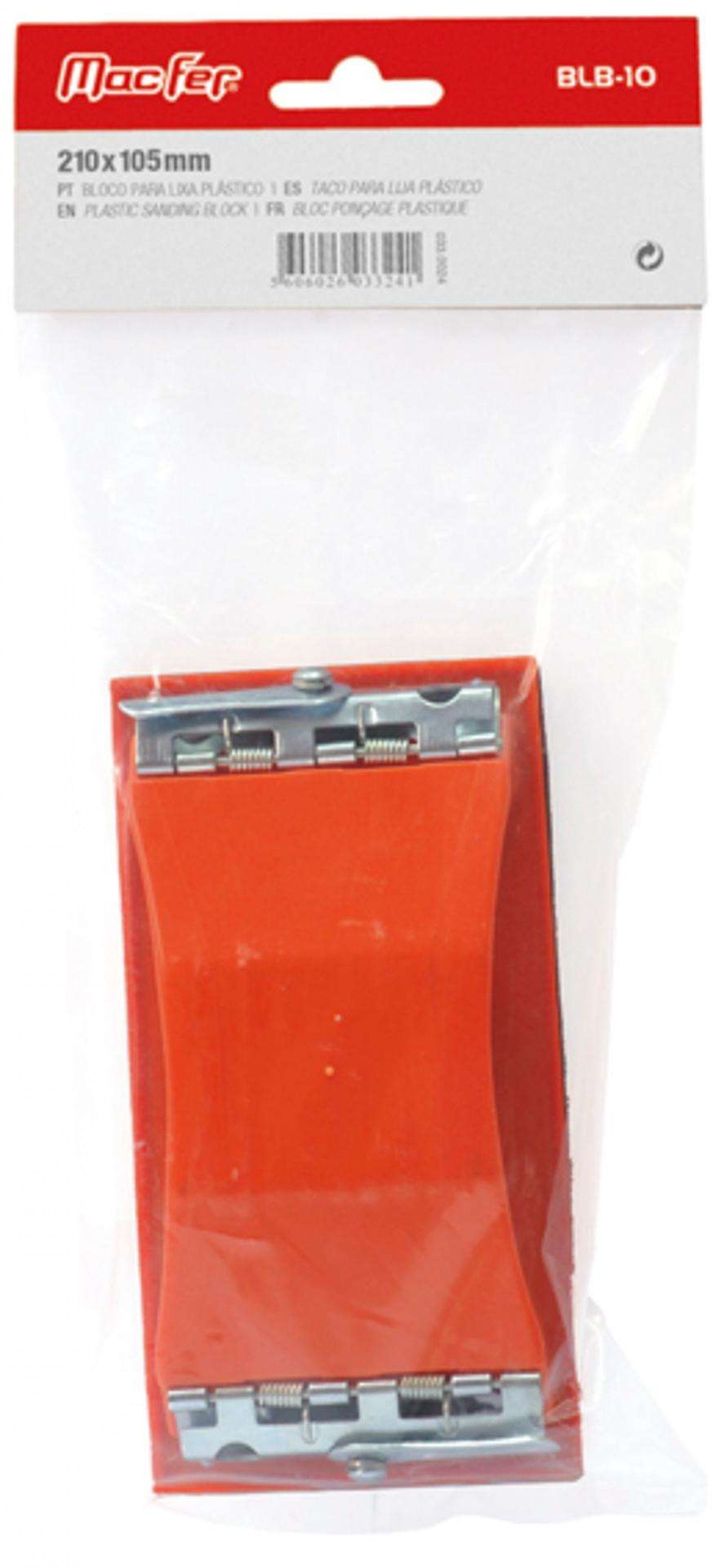Bloco p/ lixa plás. BLB-10 210x105mm refª 033.0024 MACFER
