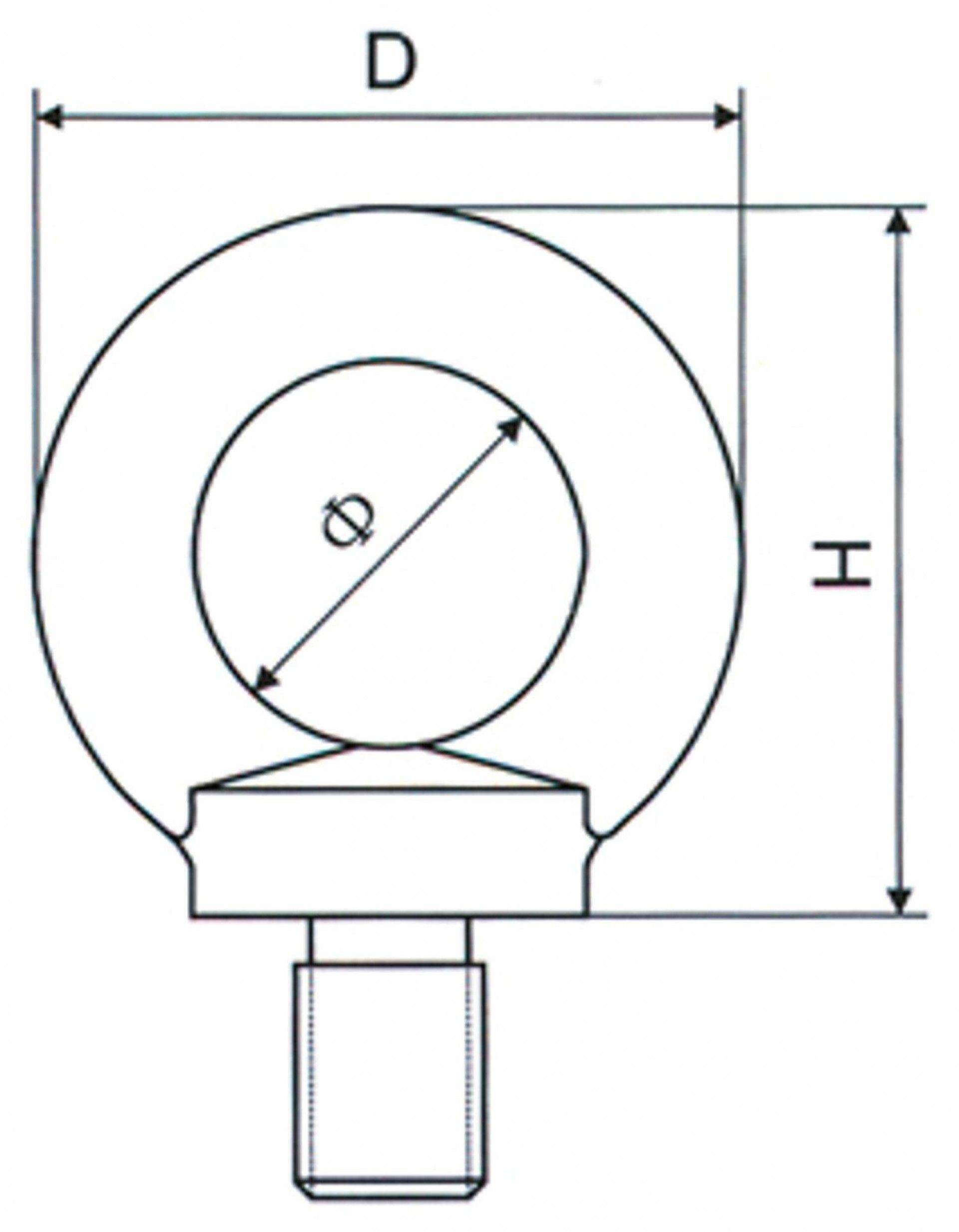 Olhal suspensão macho M10 Galvanizado refª 032.0081 MACFER