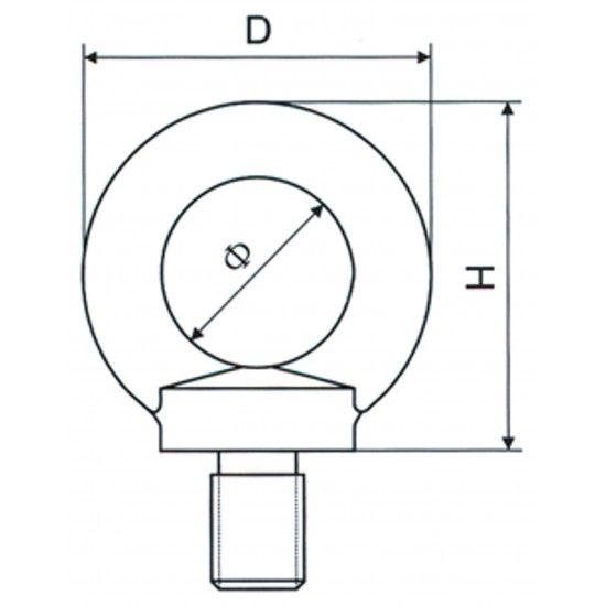 Olhal suspens�o macho M6 Galvanizado ref� 032.0079 MACFER