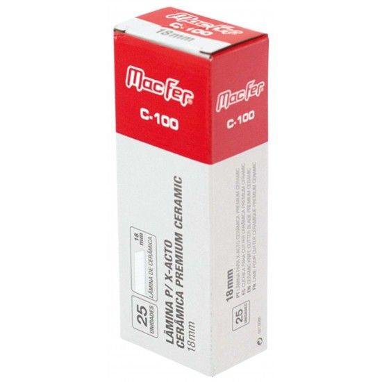 L�mina p/ x-acto cer�m. MacFer C-100 Premium Ceramic 18mm ref� 027.0086 MACFER