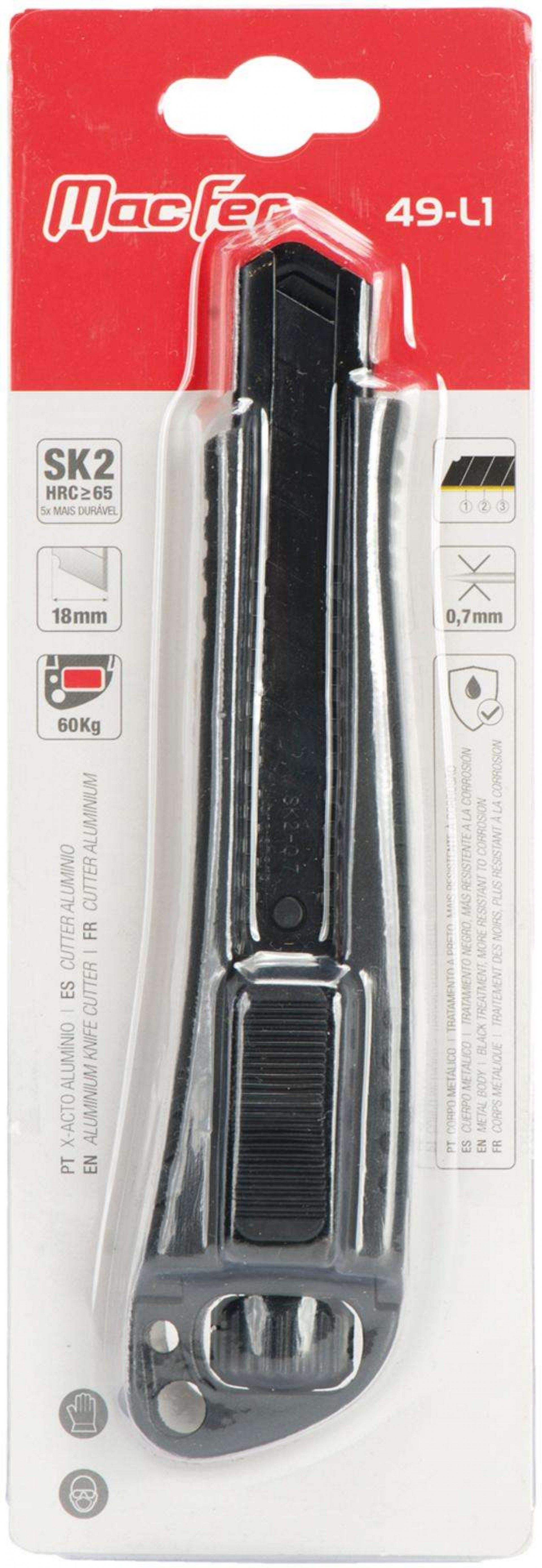 X-acto alumínio 49-L1 18mm refª 027.0084 Macfer