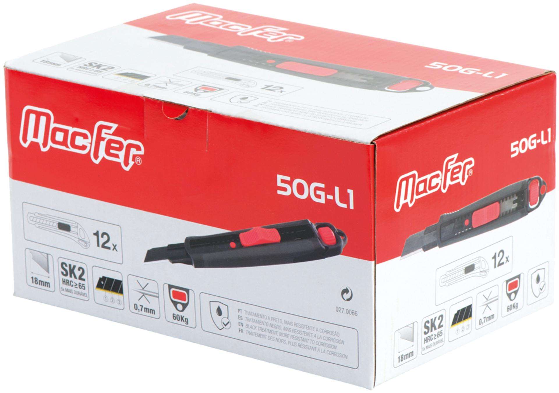 X-acto c/ travão cassete MacFer 50G-L1 18mm refª 027.0066 MACFER