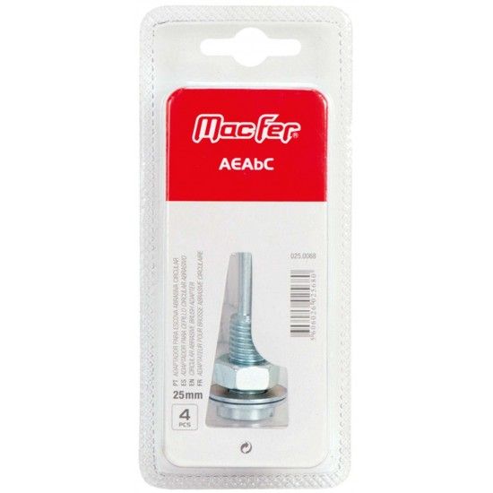 Adapt. p/ escova abrasiva cir.  AEAbC 25mm 4p�s ref� 025.0068 MACFER