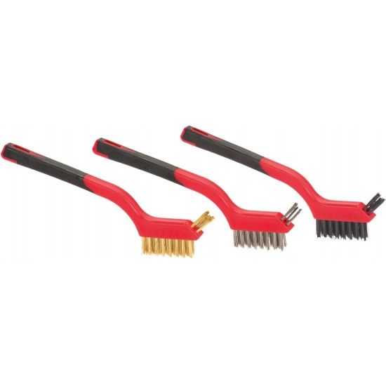 Jogo mini escovas com cabo pl�stico para velas JMEP-01 3p�s ref� 025.0050 MACFER