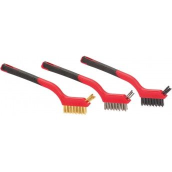 Jogo mini escovas com cabo pl�stico para velas JMEP-01 3p�s ref� 025.0050 MACFER