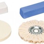 Kit polir escovas algod�o & feltro cir.  KPEC-2 100mm 5p�s ref� 025.0061 MACFER