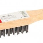 Escova a�o c/ cabo madeira MacFer EAMM-4P 4 filas preta ref� 025.0028 MACFER