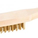 Escova a�o c/ cabo madeira MacFer EAMM-5L 5 filas latonada ref� 025.0026 MACFER