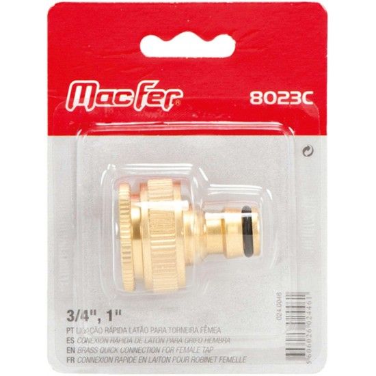 Lig. r�pida lat�o p/ torneira f�mea MacFer 8023C 3/4", 1" ref� 024.0046 MACFER