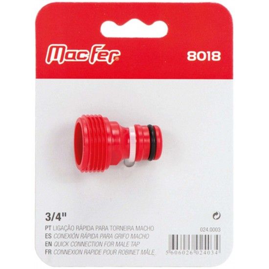 Lig. r�pida p/ torneira macho MacFer 8018 3/4" ref� 024.0003 MACFER