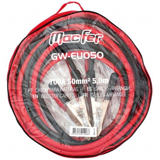 Cabos p/ baterias MacFer GW-EU050 700A 50mm2 5,0m ref� 019.0098 MACFER