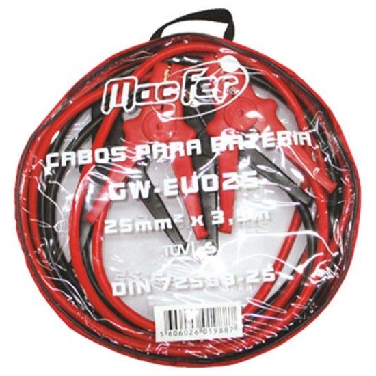 Cabos p/ baterias MacFer GW-EU125A 350A 25mm2 3,5m ref� 019.0091 MACFER