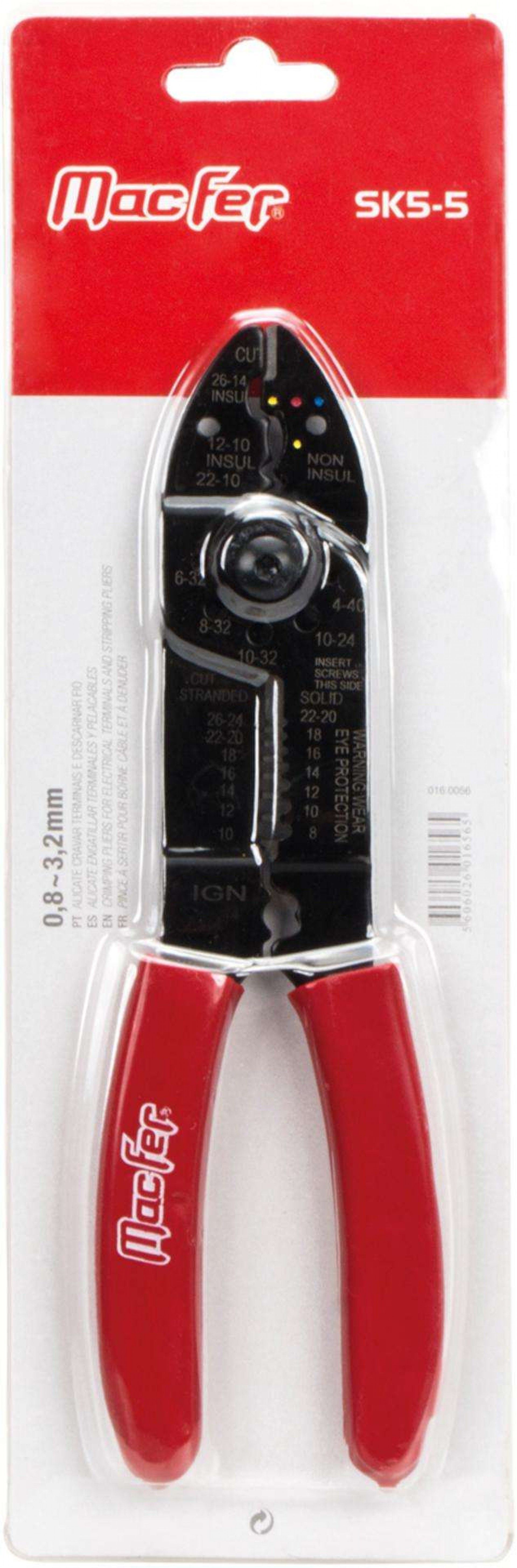 Alicate cravar terminais e descarnar fio SK5-5 0,8~3,2mm2 refª 016.0056 MACFER