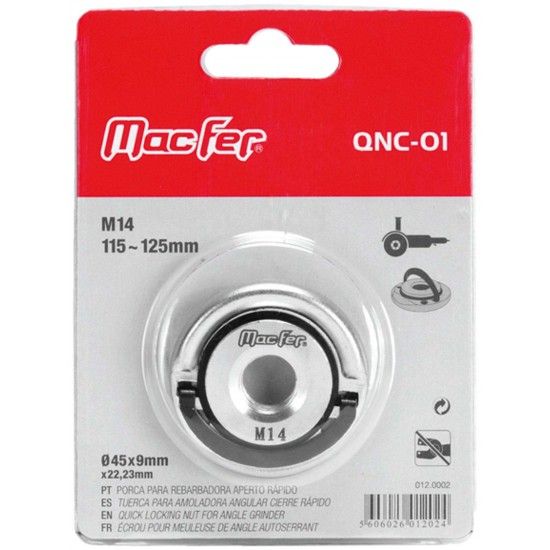 Porca p/rebarbadora aperto r�pido QCN-01 M14 ref� 012.0002 MACFER