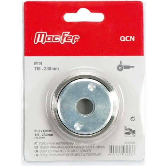 Porca p/rebarbadora aperto r�pido QCN M14 ref� 012.0003 MACFER