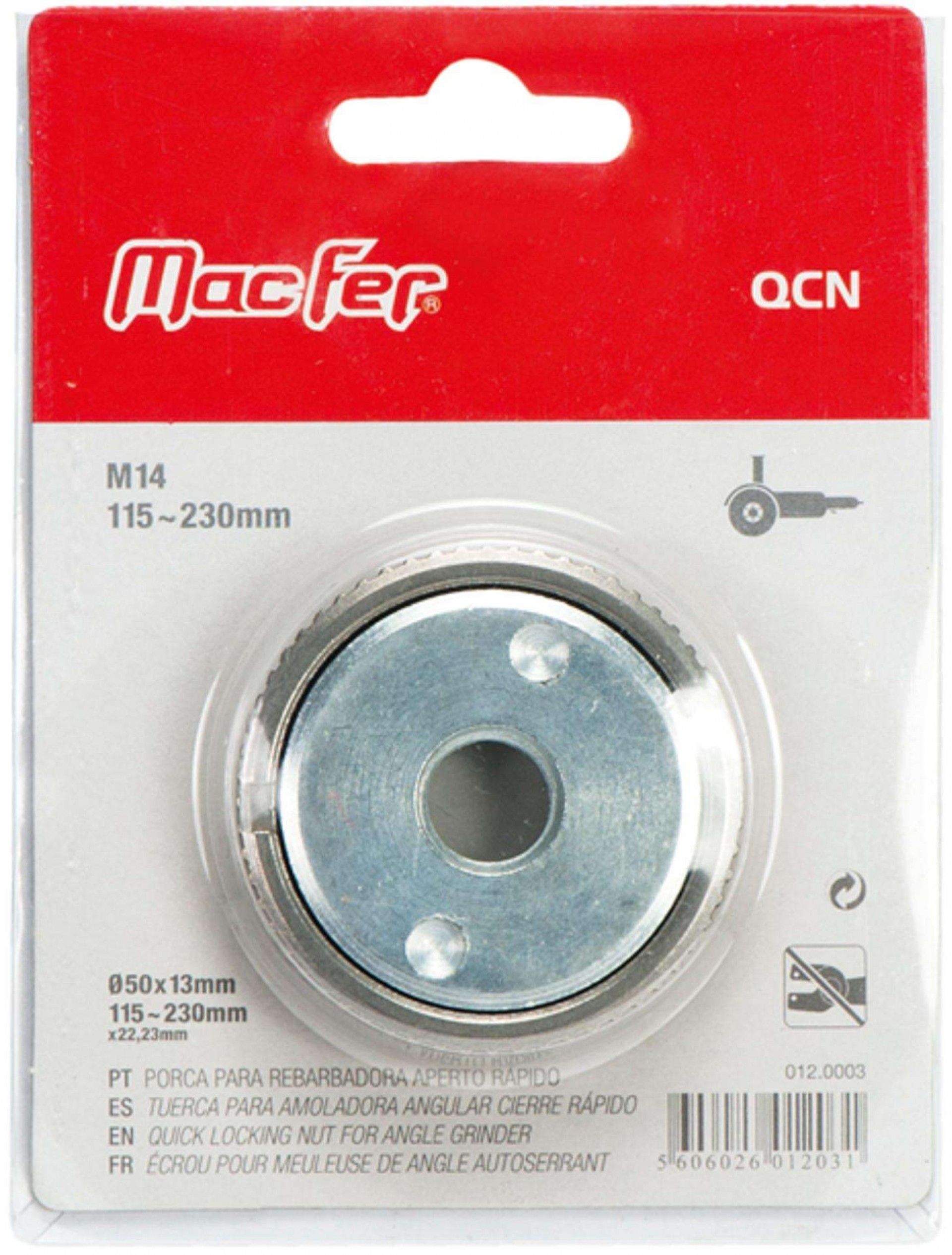 Porca p/rebarbadora aperto rápido QCN M14 refª 012.0003 MACFER