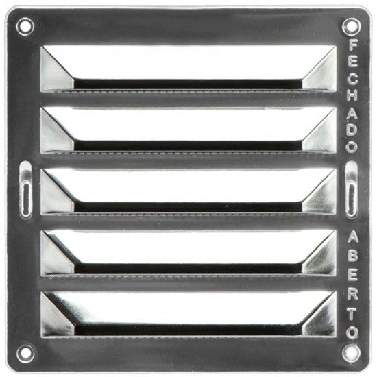 Grelha ventiladora com regulador vertical PP RRV-102-CRM 150x150mm cromada ref� 009.0144 MACFER