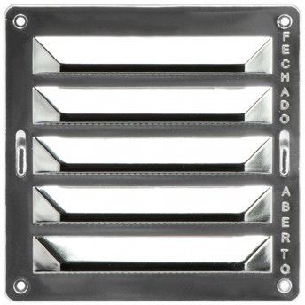 Grelha ventiladora com regulador vertical PP RRV-102-CRM 150x150mm cromada ref� 009.0144 MACFER