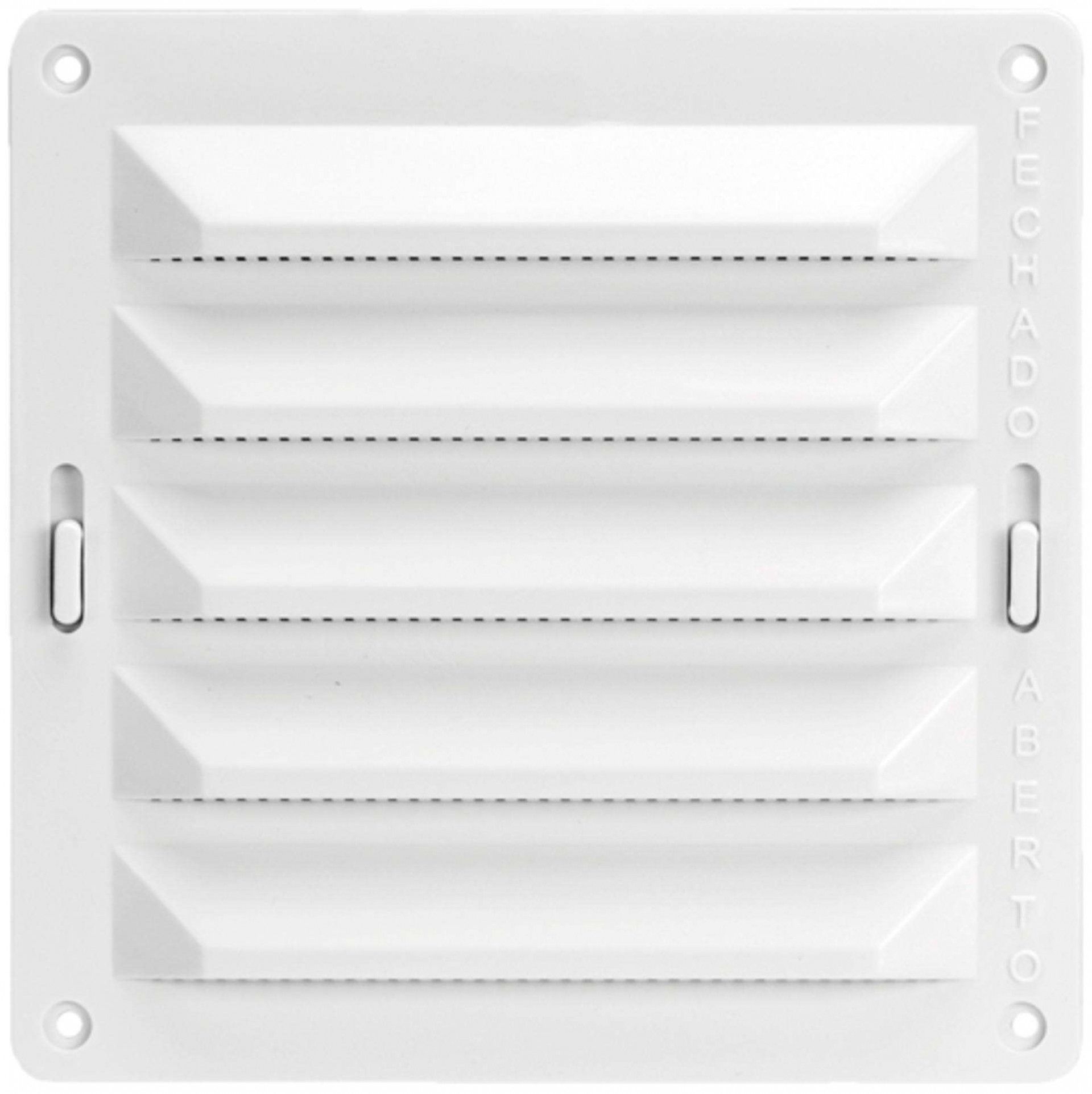 Grelha ventiladora com regulador vertical PP RRV-102-WH 150x150mm branca refª 009.0143 MACFER