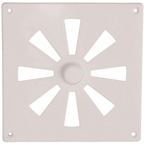 Grelha ventiladora com regulador PVC GVS-PVC 120x120mm branca ref� 009.0105 MACFER