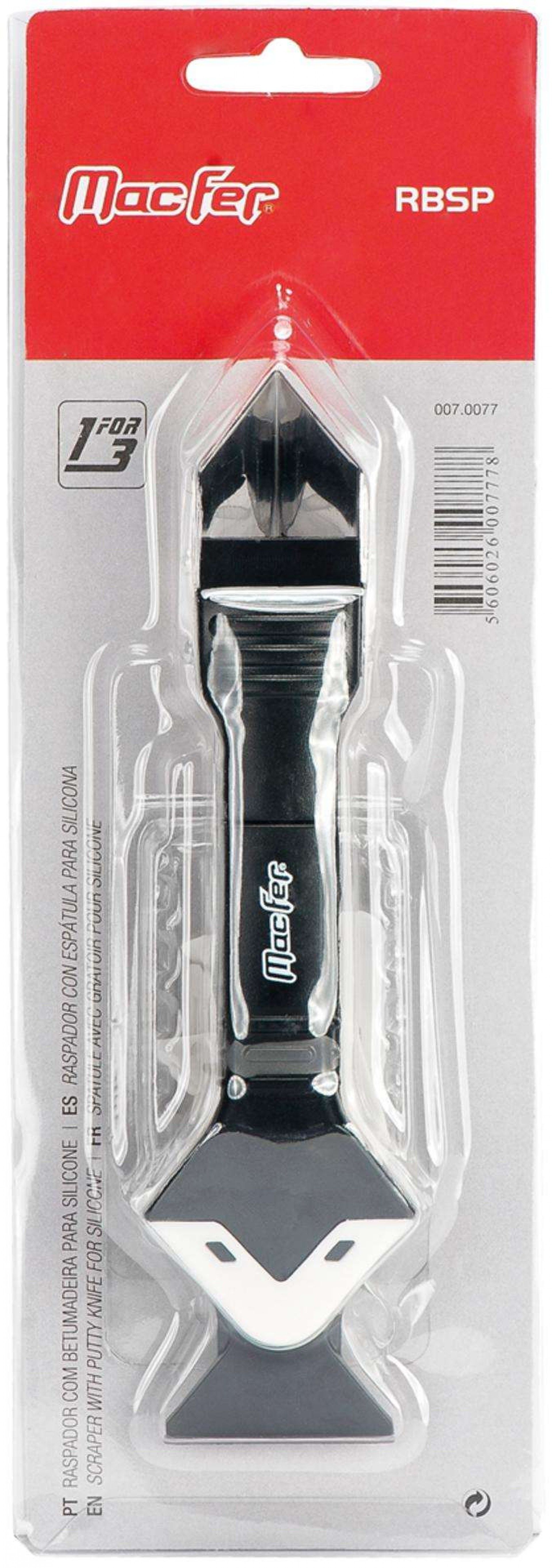 Raspador c/betumadeira p/silicone 3 em 1 refª 007.0077 MACFER