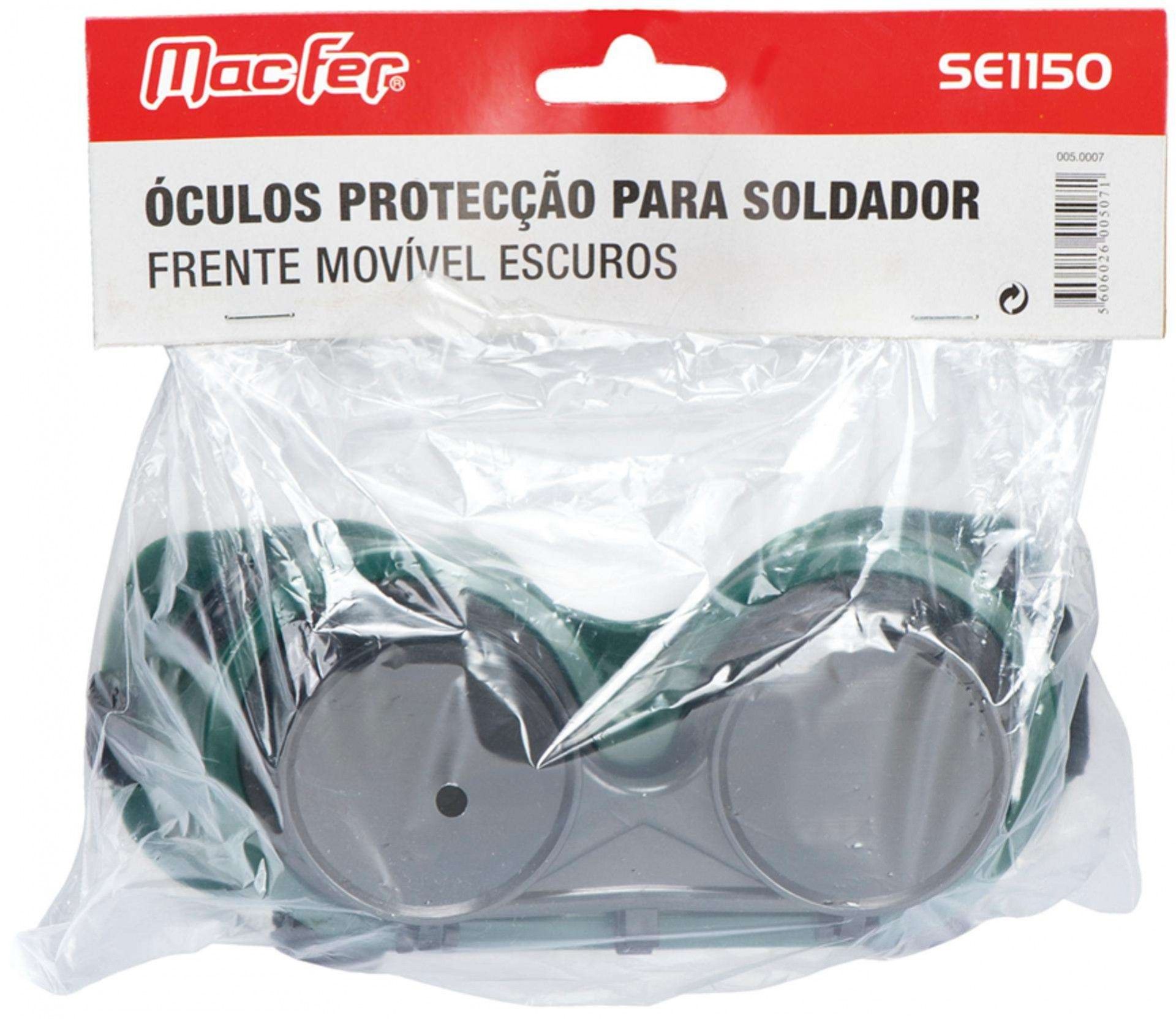Óculos prot. p/ soldador frt. movível MacFer SE1150 escuros refª 005.0007 MACFER