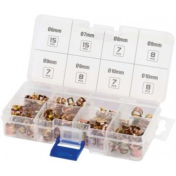 Caixa stock abra�adeiras mola 6-10mm 75p�  Ref� 004.0001 MACFER