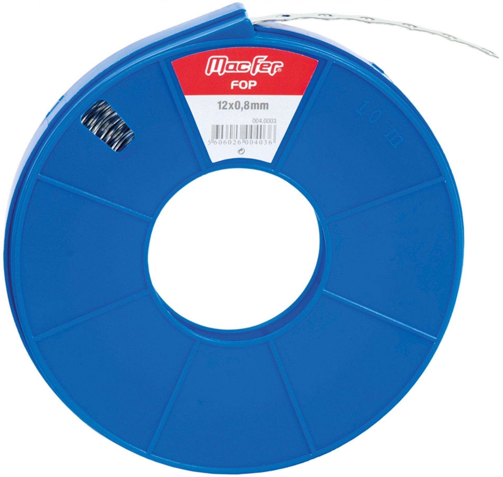 Fita ondulada perfurada galvanizada FOP 17x0,8mm (10m) refª 004.0004 MACFER