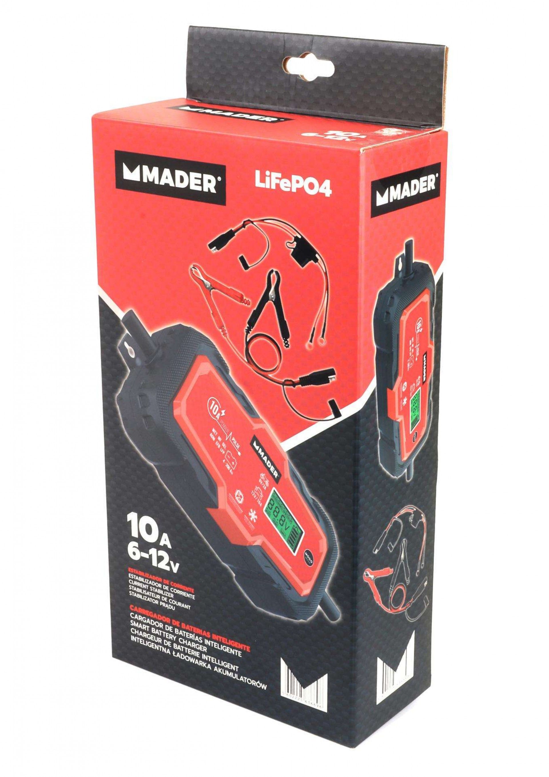 Carregador de Baterias, Inteligente, 10A, 6-12V refª 63669 MADER