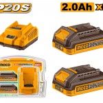 Kit 2 Baterias 20v 2.0Ah + caregador ref� FBCPK1222E  Ingco