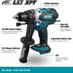 Aparafusadora c/percuss�o 18V LXT 91mm (sem caixa - apenas m�quina) ref� DHP458Z.S Makita