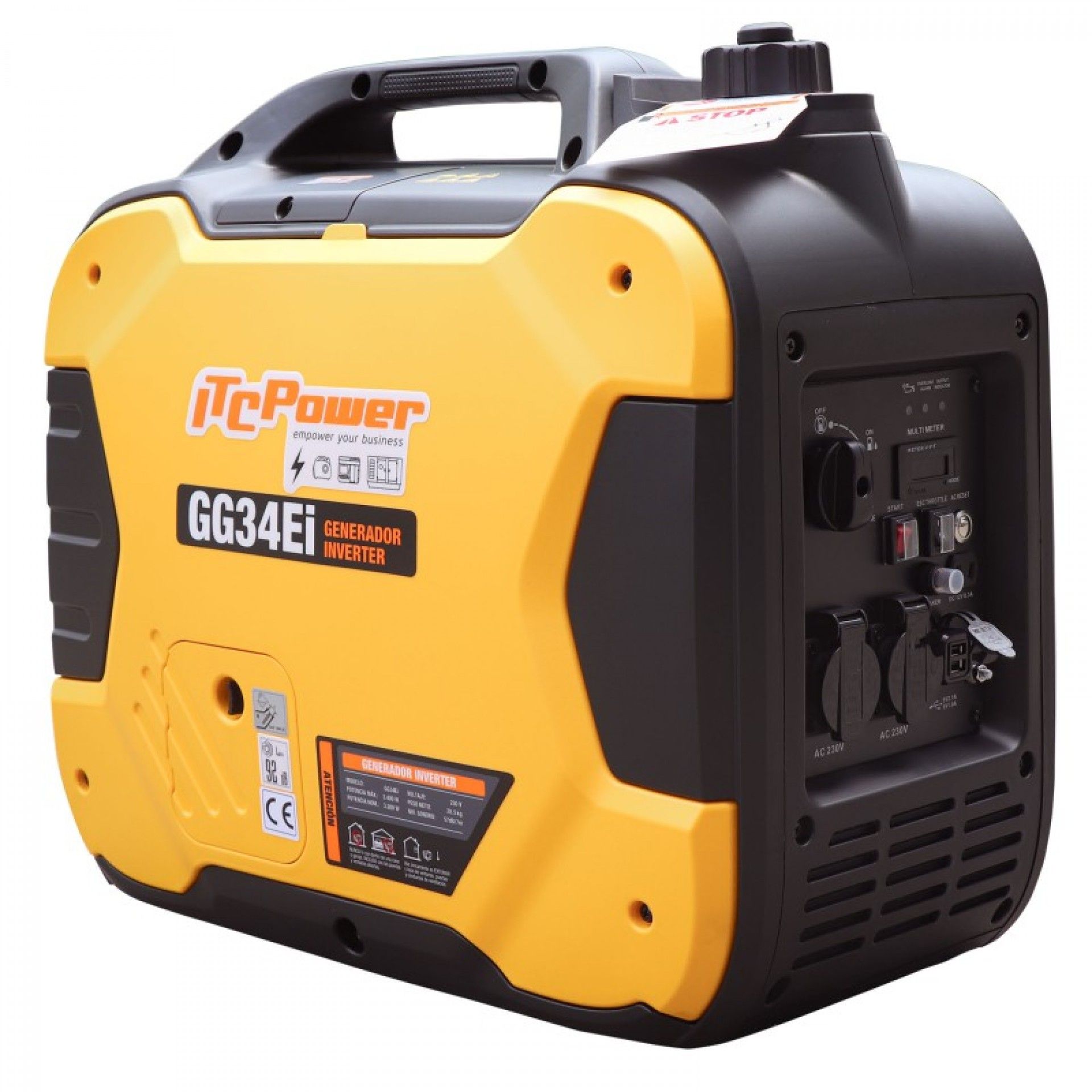 Gerador Monofásico silencioso 3400w refª GG34Ei ITCpower