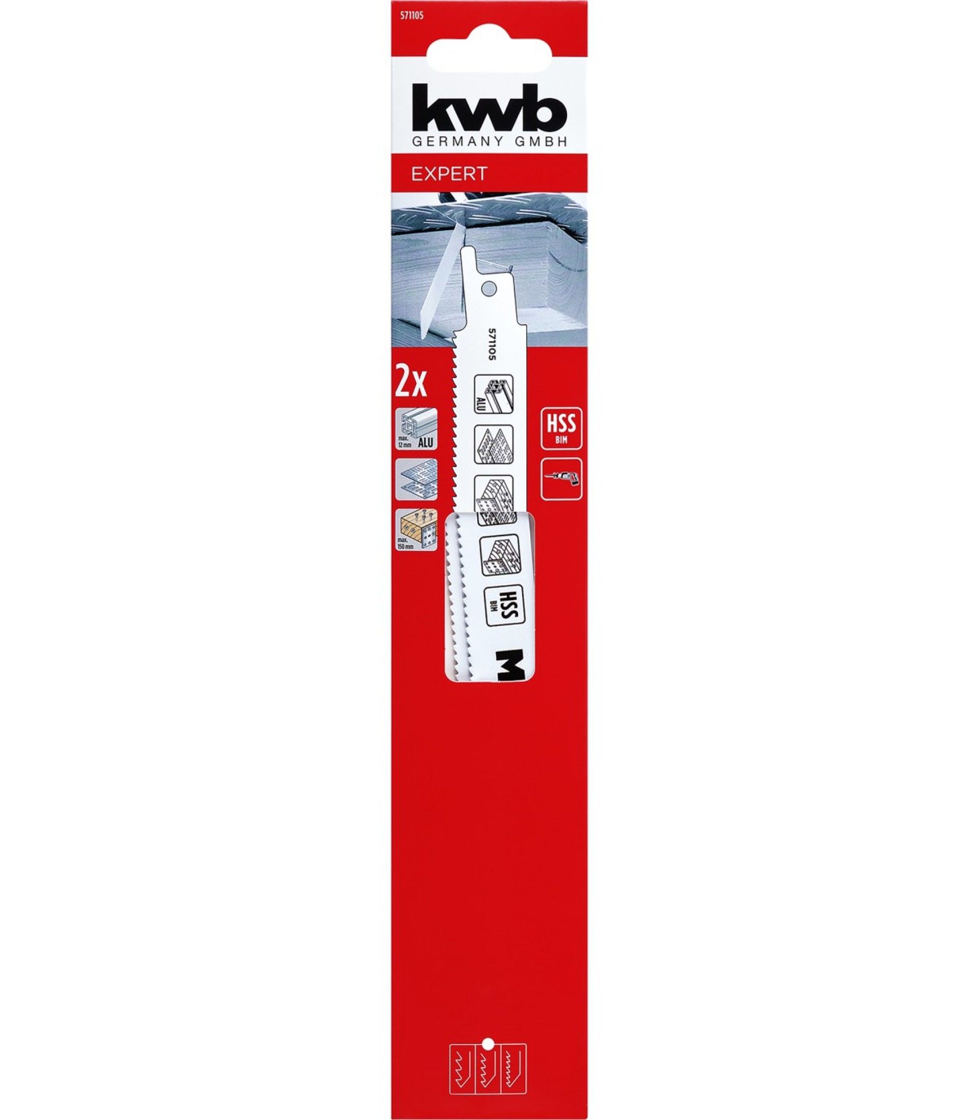 Lâminas serra sabre Hss Bi 2pç refª 49571105 KWB