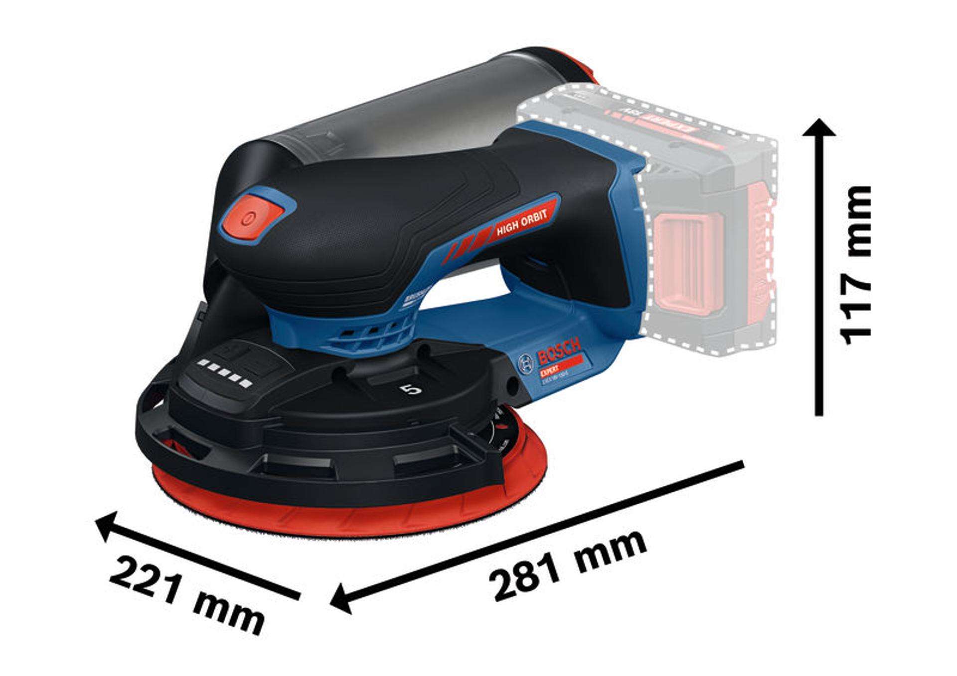 Lixadeira excêntrica sem fio EXEX18V-150-5 Professional refª 0601372900 BOSCH