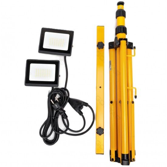 Projector led duplo 30w +30w c/tripé telescópico IP65 6500K 2700Lm Aigostar Projector led duplo 30w +30w c/tripé telescópico IP65 6500K 2700Lm Aigostar