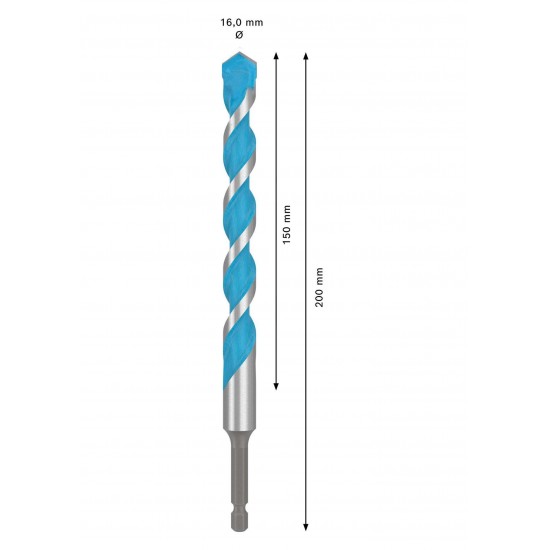 Broca EXPERT HEX-9 Multi Construction, 16 x 150 x 200 mm refª 2608902279 BOSCH Broca EXPERT HEX-9 Multi Construction, 16 x 150 x 200 mm refª 2608902279 BOSCH