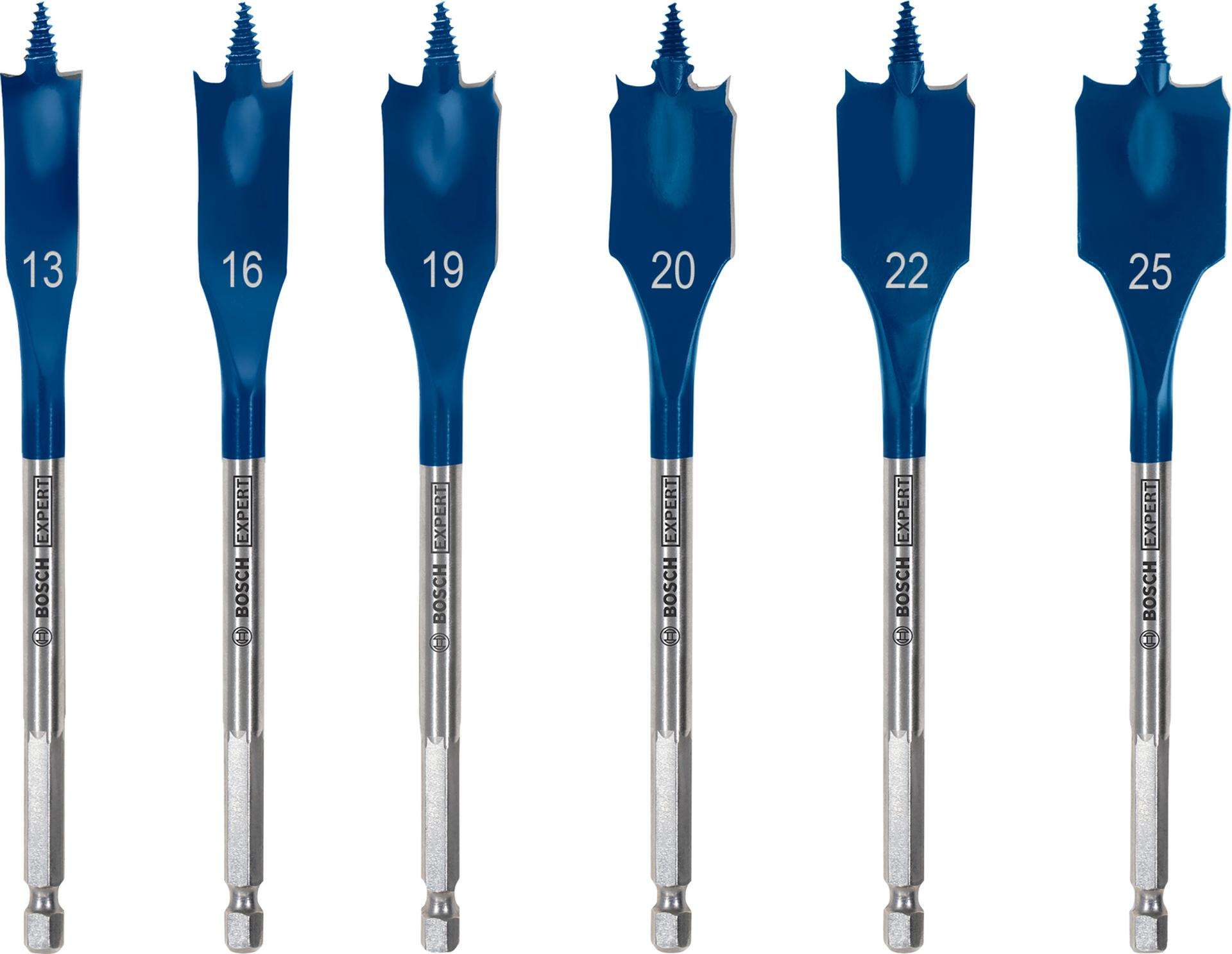Conjunto de brocas planas EXPERT Self Cut Speed Spade, 13/16/19/20/22/25, 6 unid refª 2608902109 BOS