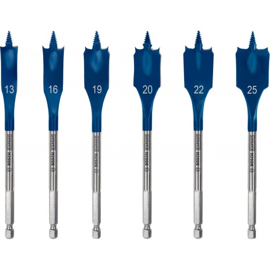 Conjunto de brocas planas EXPERT Self Cut Speed Spade, 13/16/19/20/22/25, 6 unid refª 2608902109 BOS Conjunto de brocas planas EXPERT Self Cut Speed Spade, 13/16/19/20/22/25, 6 unid refª 2608902109 BOS