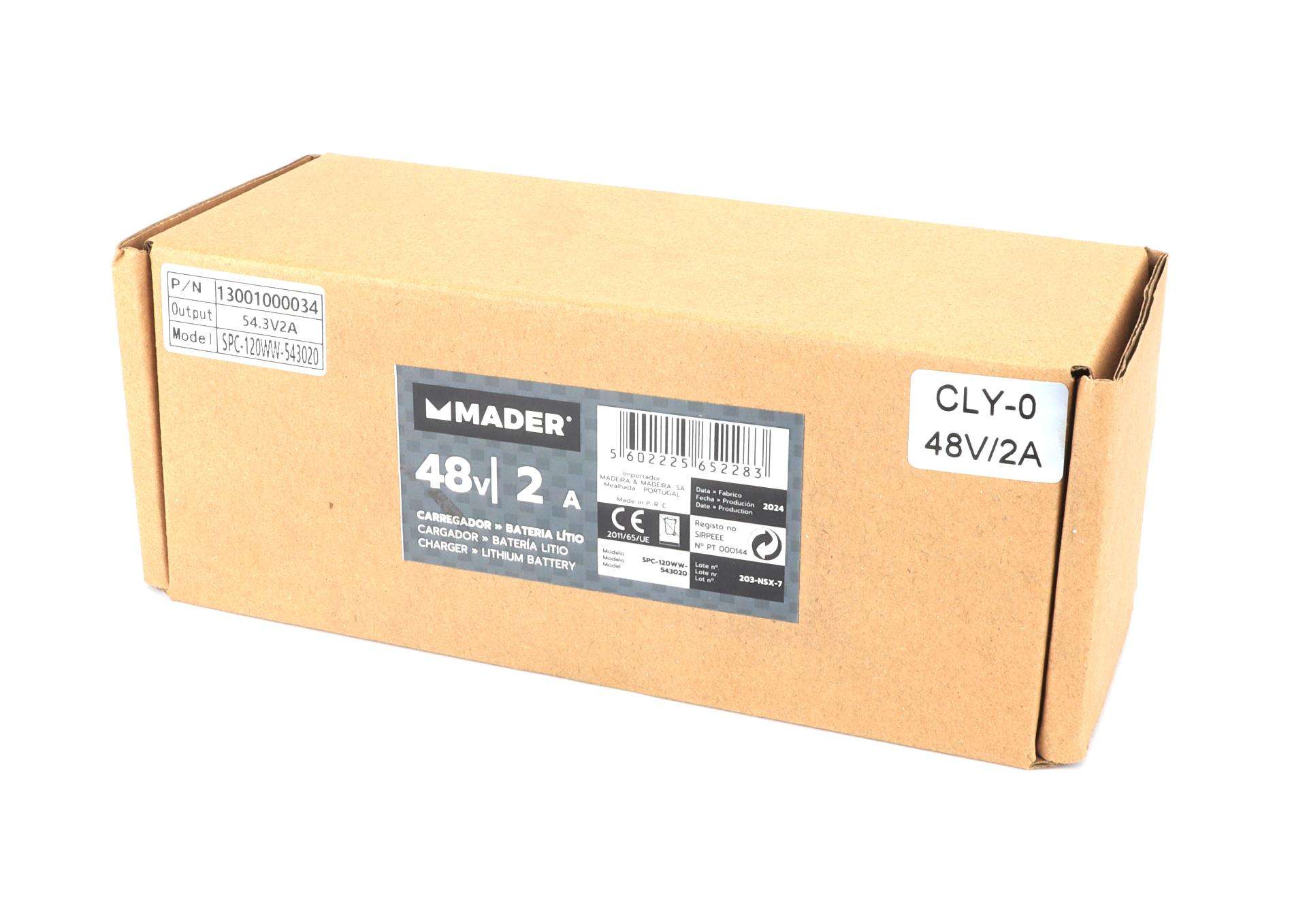 Carregador para Bateria de Lítio, 48V, 2A refª 65228 MADER