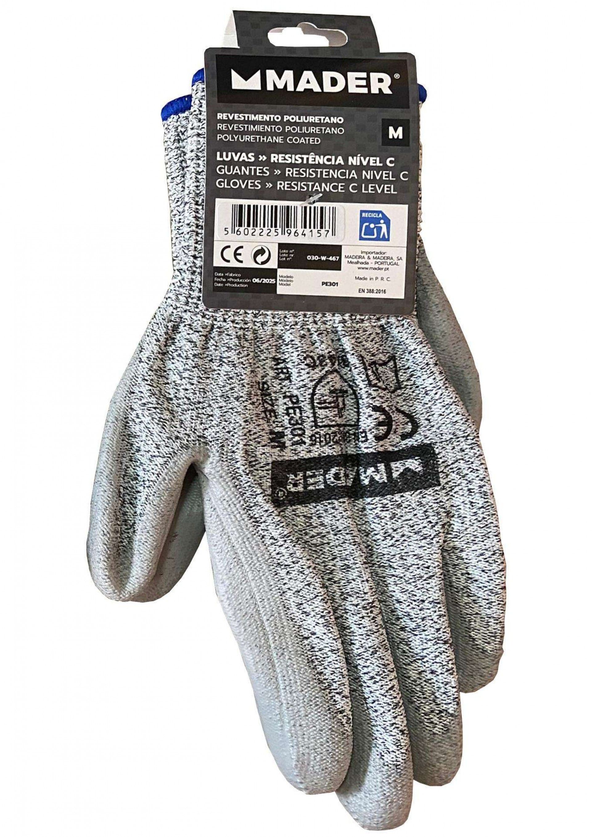 Luvas de Proteção, Resistência Nível C, L refª 96416 MADER