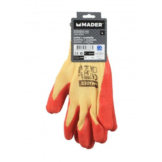 Luvas de Proteção, Algodão + Latex, L refª 96336 MADER Luvas de Proteção, Algodão + Latex, L refª 96336 MADER