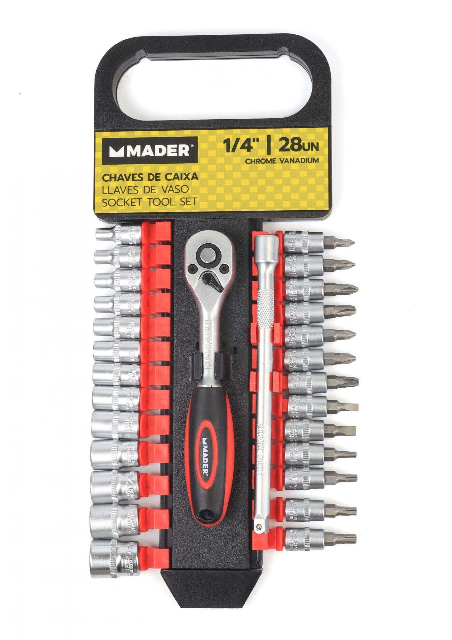 Mala ferramentas ¼ Chrome Vanadium 28pç refª 61179 MADER