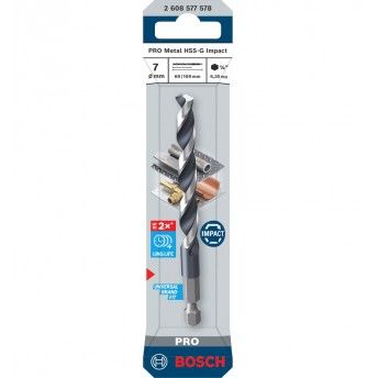 Broca para metal PRO Metal HSS-G Impact, 7 x 69 x 109 mm refª 2608577578 BOSCH Broca para metal PRO Metal HSS-G Impact, 7 x 69 x 109 mm refª 2608577578 BOSCH