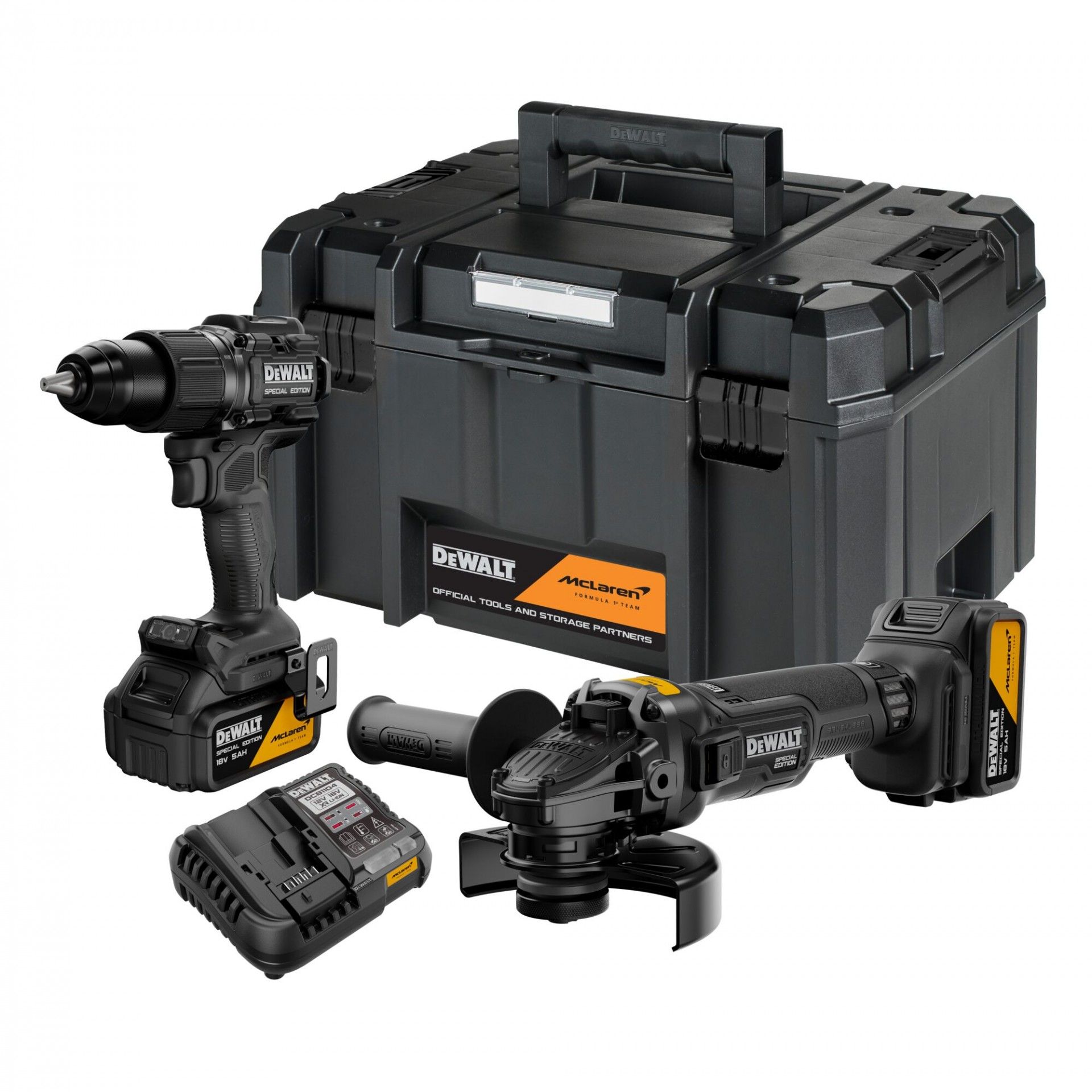 Aparafusadora DCD86M+ Rebarbadora DCG45M + 2 Bat 5.0Ah McLaren edition refª DCK2223MP2T-QW DEWALT