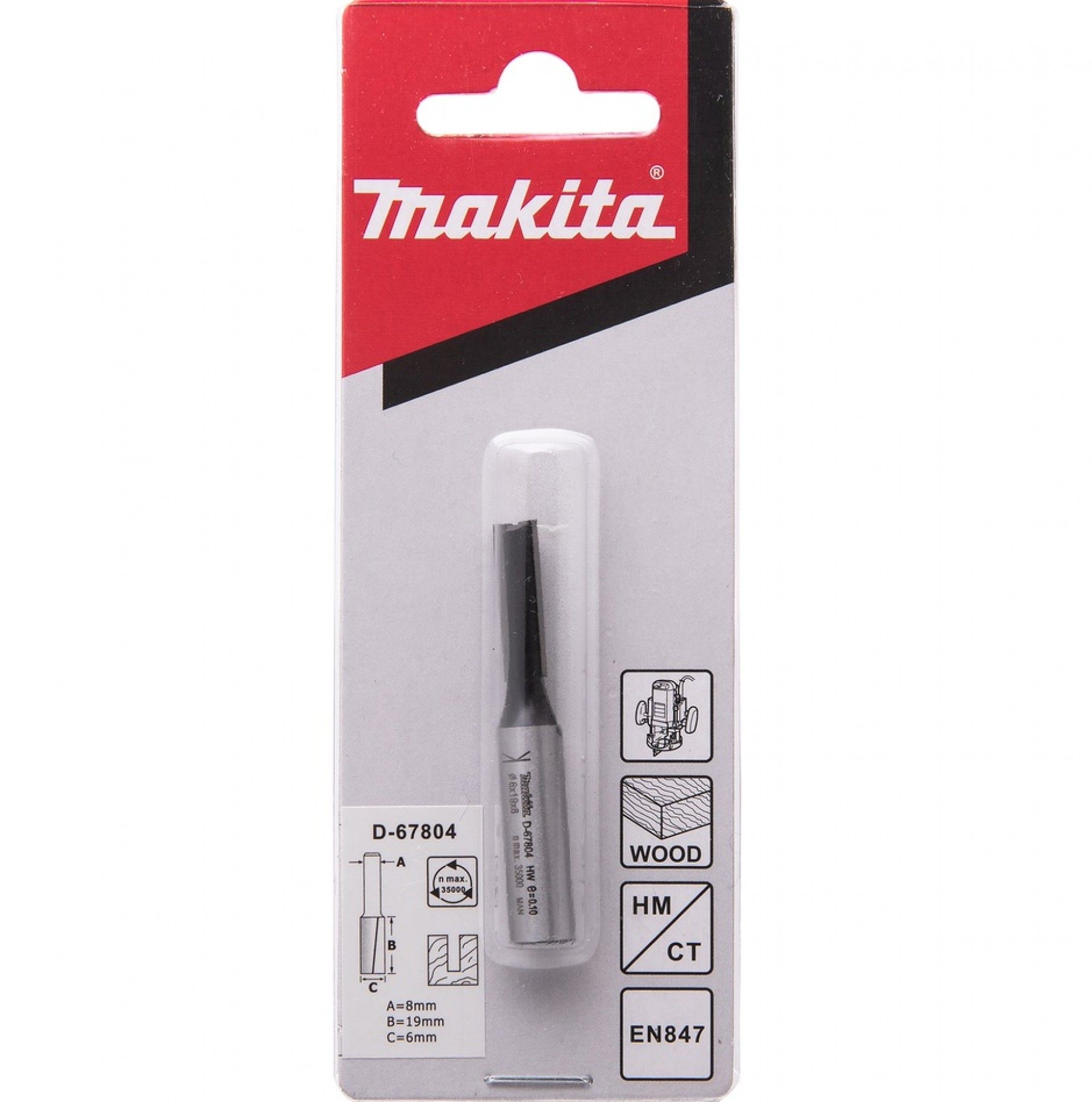 Fresa recta 8mm encabadouro 6mm refª D-67804 Makita