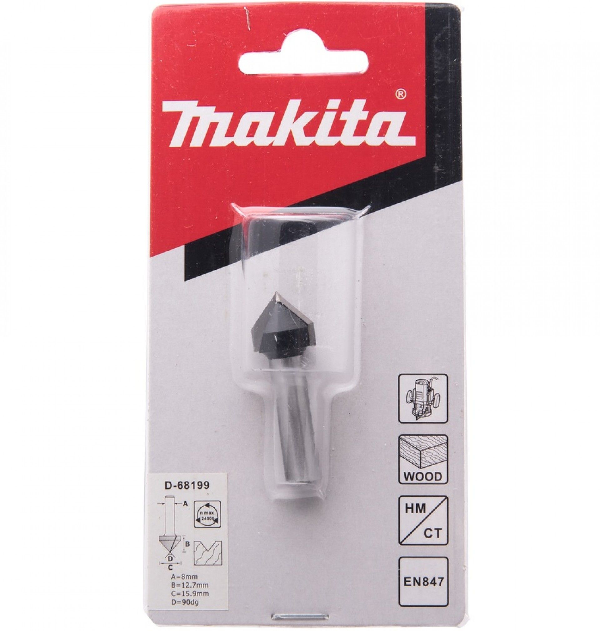 Fresa biseladora 15.9mm enc 8mm 90º refª D-68199 Makita