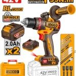 Aparafusadora imp. 42v brushless + 2bat 2ah + ca +mala ref� CIDLI429982E Ingco