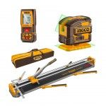 Kit Máquina corte azuleijos 1200mm + Nivel 5 linhas + Medidor distancias laser refª COS251011 Ingco Kit Máquina corte azuleijos 1200mm + Nivel 5 linhas + Medidor distancias laser refª COS251011 Ingco