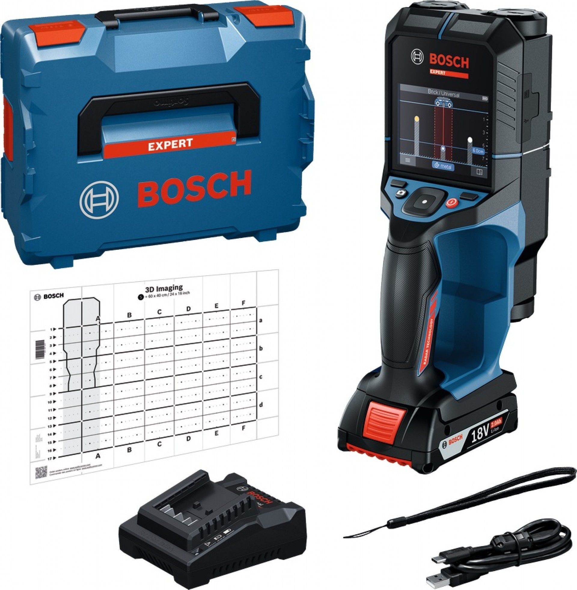 Detetor de metais D-tect18V-200-17C Professional refª 0601081605 BOSCH